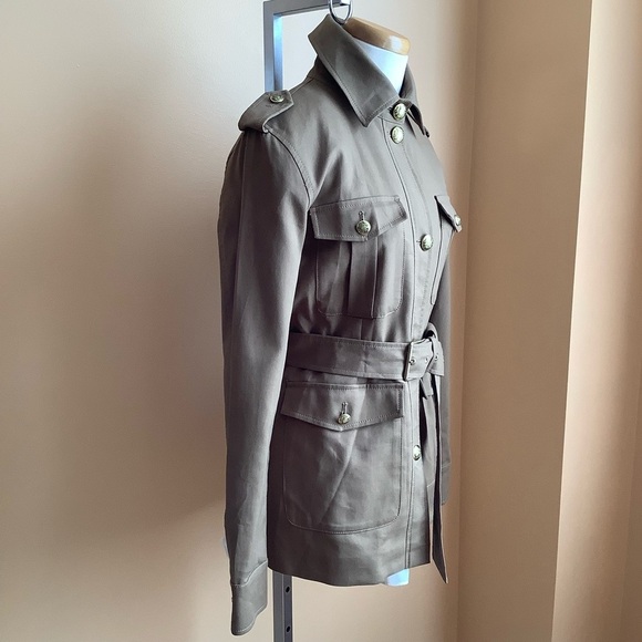 BANANA REPUBLIC Tan Voyage Safari Jacket Belted Size 8 Tall - Picture 15 of 16